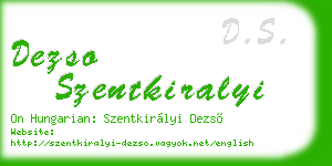 dezso szentkiralyi business card